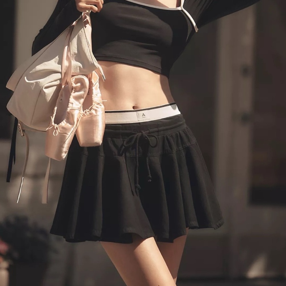 Anthropologie Daily Practice Black Flare Mini Skirt | NWT Size 14